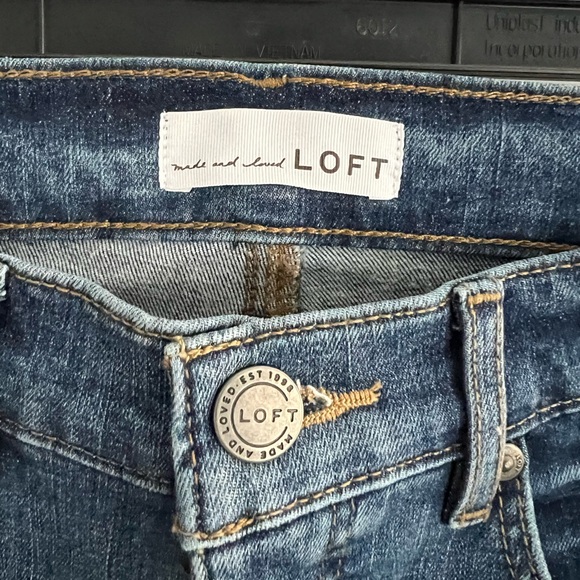 🌻LOFT Modern Skinny Crop Tie Hem Ankle Jeans Dark Wash-Size 27 - Picture 5 of 6